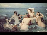 Charles Edouard Boutibonne Mermaids Frolicking in the Sea painting